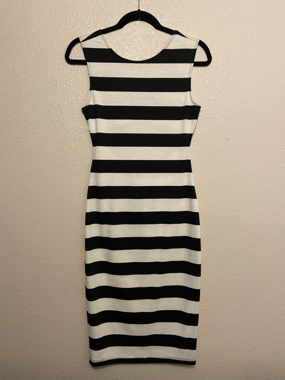 Ruby Rox Black and White Horizontal Stripe Dress, Size Small